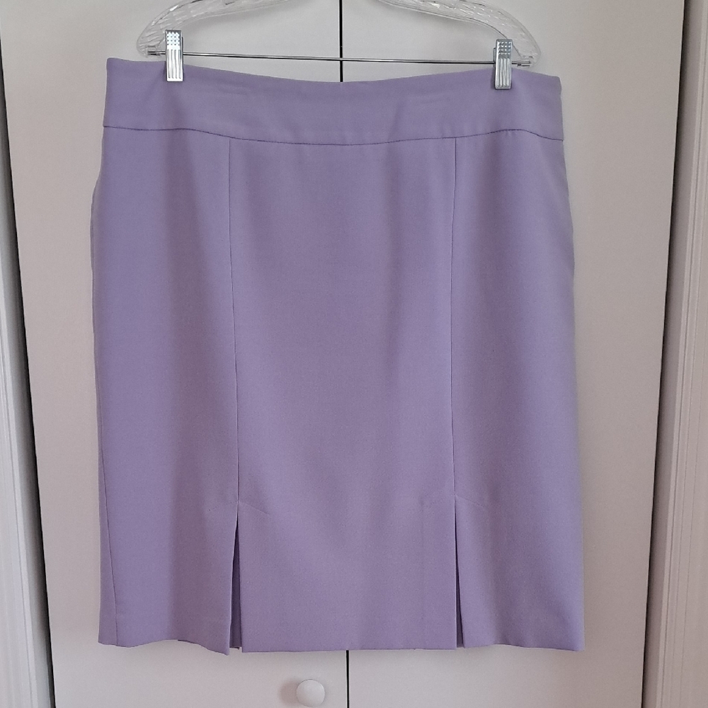 Evan Picone Purple Pleated Pencil Skirt for Work